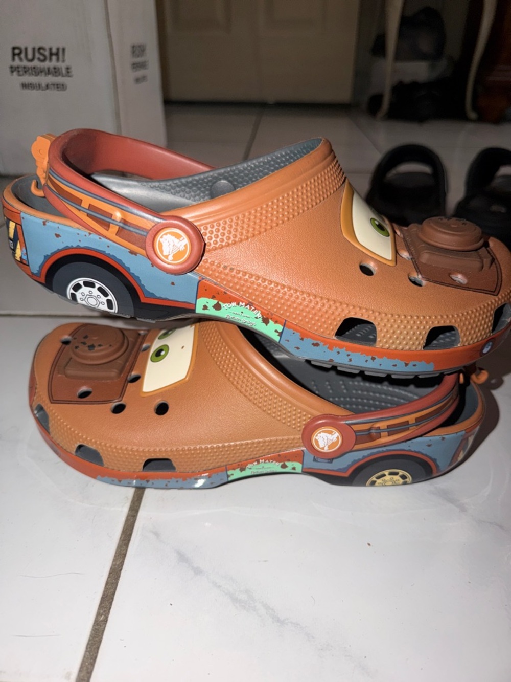 CROCS Brown Orange Kids Character Slip-On Clogs